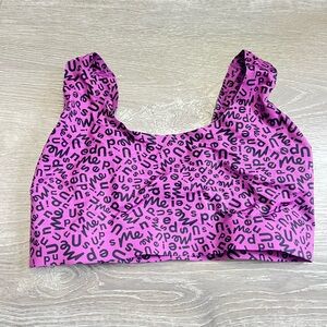 MeUndies Purple Text Print Crop Top
